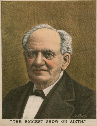 P T Barnum portréja, az Airth legnagyobb műsora alkotó: Tom Merry