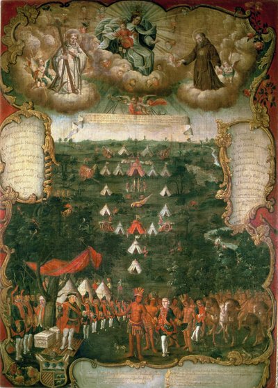 Jeronimo Matorras kormányzó katonai tábora a Gran Chaco-kampány alatt (olaj, vászon) alkotó: Tomas Cabrera