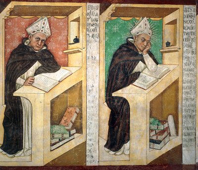 Nagy Szent Albert, részlet a dominikai rend negyven jeles tagjának ciklusából alkotó: Tomaso da (late 15th century) Modena
