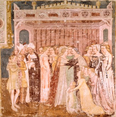 A búcsú, részlet Tommaso da Modena (1326-1379) Szent Orsolya legendájából, freskó, Santa Caterina templom, Treviso alkotó: Tomaso da (late 15th century) Modena