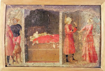 St. Julian, az ispotályos története (tempera a panelen) alkotó: Tommaso Masaccio