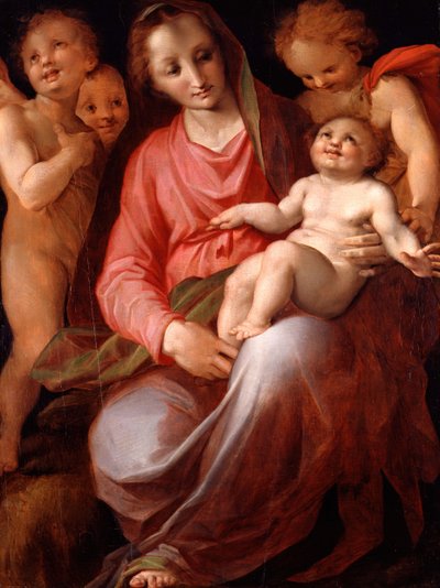 Madonna és gyermeke Szent János csecsemővel, 1570. alkotó: Tommaso Manzuoli