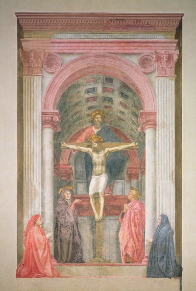 The Trinity, 1427-28 (restaurálás után) (részlet) alkotó: Tommaso Masaccio
