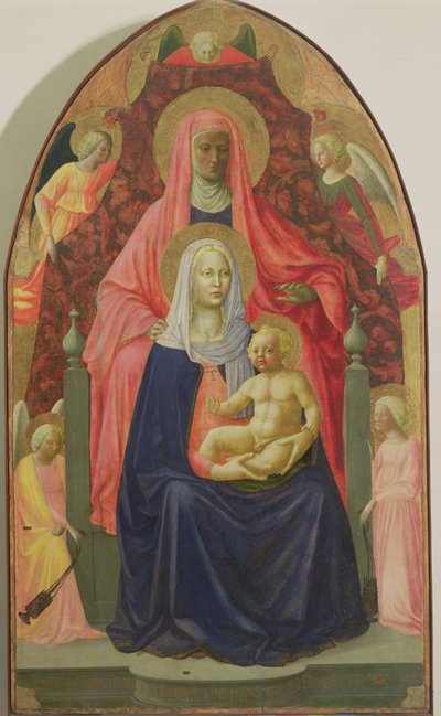 Szűz és gyermek Szent Annával, 1424 (tempera a panelen) alkotó: Tommaso Masaccio