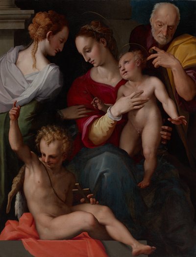 Szent Család Szent Katalin misztikus házasságával alkotó: Tommaso d’Antonio Manzuoli, called Maso da San Friano