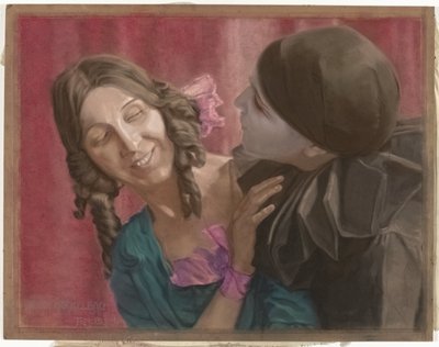 Lili Green (balra) és Margaret Walker (jobbra, mint pierrot) táncosok Chopin La Valse című koreográfiájában alkotó: Ton Blom