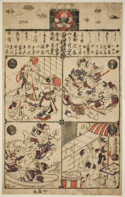Ichimura kezek (Ichimura-za Tsuji rangsor) alkotó: Torii Kiyomasu II
