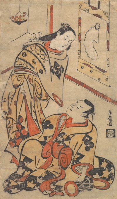 Kabuki a c és rs Nakamura Gentaro Ikushima Shingoro javaslata, igaz? 1710. , szúnyog. 1710. alkotó: Torii Kiyomasu I