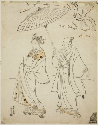 A színészek Ichikawa Komazo I (L) és Nakamura Matsue I (R) alkotó: Torii Kiyomitsu I