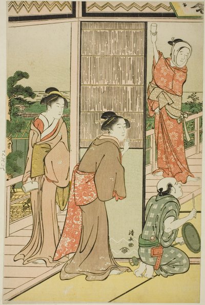 Buli a Shinagawa Pleasure Quarters-ben alkotó: Torii Kiyonaga