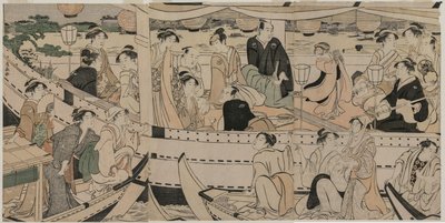 Csónakázó parti a Sumida folyón alkotó: Torii Kiyonaga