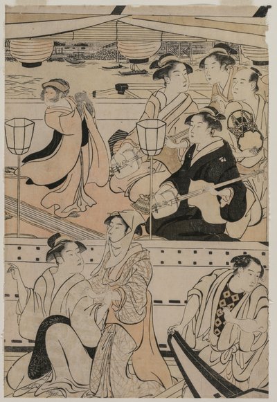 Csónakázó parti a Sumida folyón alkotó: Torii Kiyonaga