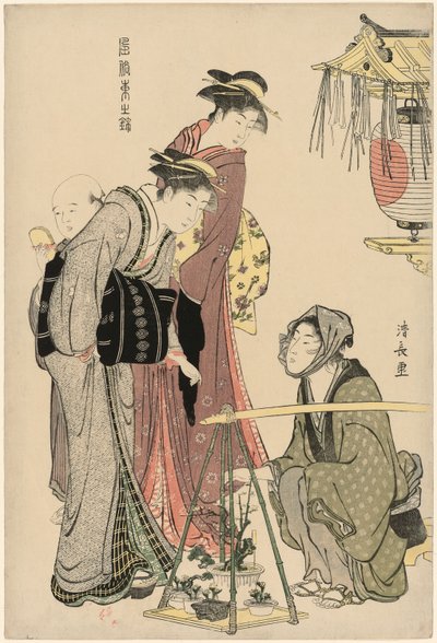 Cserepes növények vásárlása a "Kelet modorok brokátja (Fuzoku Azuma no nishiki)" sorozatból alkotó: Torii Kiyonaga