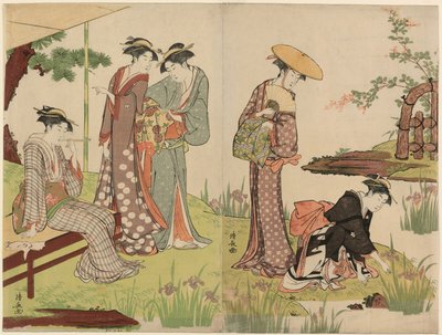 Egy Iris-tó mellett alkotó: Torii Kiyonaga