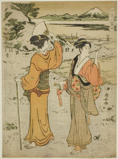 Enoshima, a "Fuji hegy a négy évszakban (Shiki no Fuji)" sorozatból alkotó: Torii Kiyonaga