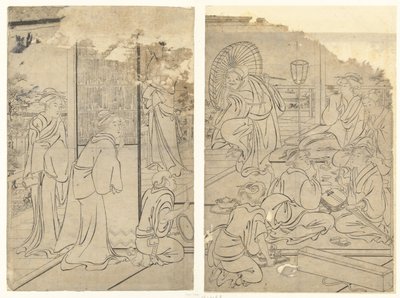 Lakom a Komeikan Teaházban alkotó: Torii Kiyonaga