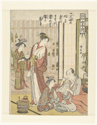 A hatodik előírás Onna imagawa, értékes előírások fiatal lányoknak (sorozat címe) Jijo hokun, Onna imagawa (sorozat címe) alkotó: Torii Kiyonaga