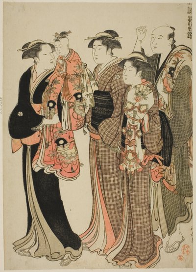Hajtámasz, a tee sorozatból s "Ah B filteration, f air s hand r n man picture rs (Azuma no Nishiki)" alkotó: Torii Kiyonaga