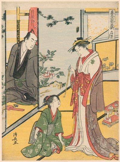 Sene at Te Daifukuya (Daifukuya no Dan), a "Gotaiheiki Shiraishi Monogatari" sorozatból alkotó: Torii Kiyonaga