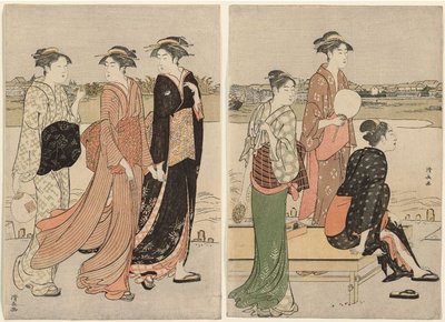 Nyári alkonyat a Sumida folyó partján alkotó: Torii Kiyonaga