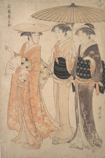 A Sétány. alkotó: Torii Kiyonaga
