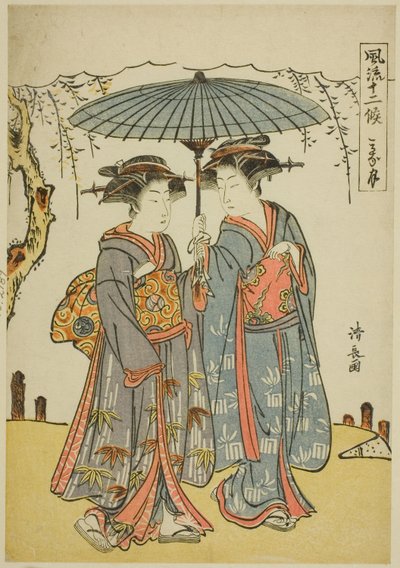 A hatodik hónap (Minatsuki), a "Divatos tizenkét hónap (Furyu juniko)" sorozatból alkotó: Torii Kiyonaga