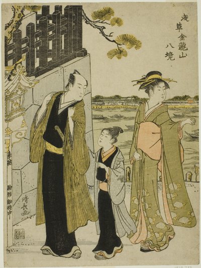 Kilátás a Komagata teremből, a "Kinryuzan templom nyolc körzete Asakusában (Asakusa Kinruzan hakkei)" sorozatból alkotó: Torii Kiyonaga