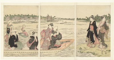 Komp a Sumida folyón alkotó: Torii Kiyonaga
