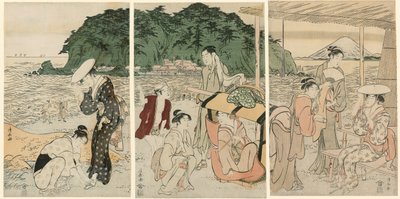 Látogatók Enoshimába alkotó: Torii Kiyonaga