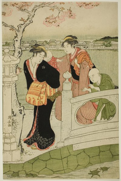 Nők és gyerekek az úton a Shinobazu-tónál alkotó: Torii Kiyonaga