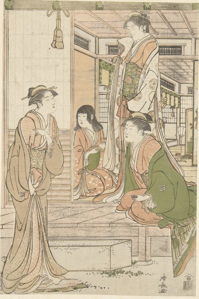 Yoshitsune szerenát ad Joruri hime. alkotó: Torii Kiyonaga