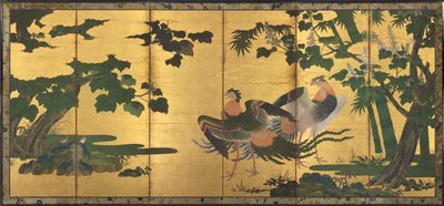 Páva és Főnixek, 1500-as évek vége. alkotó: Tosa Mitsuyoshi