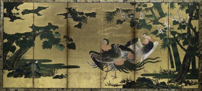 Főnixek és Paulownia, 1500-as évek vége. alkotó: Tosa Mitsuyoshi
