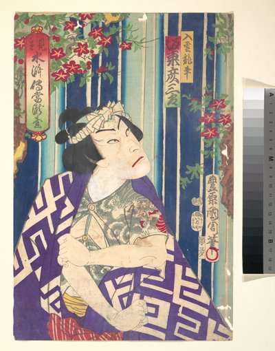 Imaginäres Porträt, Shuihuzhuan der Bühne: Tōryūdai - Schauspieler, Bandō Hikozaburō als Nyūunryū alkotó: Toyohara Kunichika