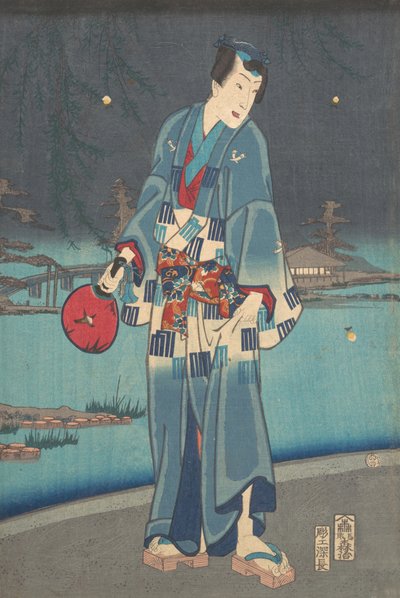 Algae de r Genji-Fillet fly Megtekintés g Ez a világ Genji teszt Firefly játék, 1861. alkotó: Toyohara Kunichika