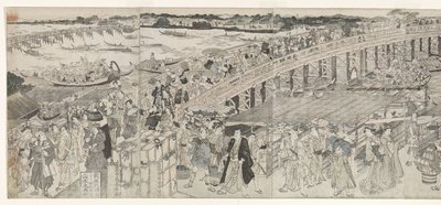 Nézet: Élvezd az esti szellőt a Ryogoku hídnál alkotó: Toyokuni (II) , Utagawa