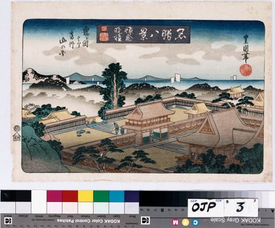 "Evening Bell, Kamakura", a "Nyolc kilátás a híres helyekről" sorozatból alkotó: Toyokuni II