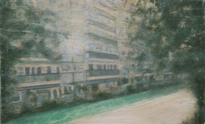 A place to live 52, 2013 (olaj, rétegelt lemez) alkotó: Trevor Burgess