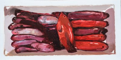 Fish crate 2 (Billingsgate, London), 2016 (olaj, tábla) alkotó: Trevor Burgess
