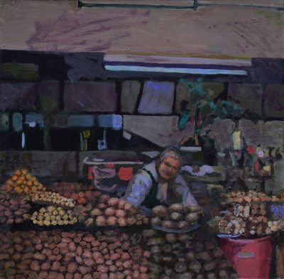 Krumplibódé (Quito, Ecuador), 2015 (olaj, tábla) alkotó: Trevor Burgess
