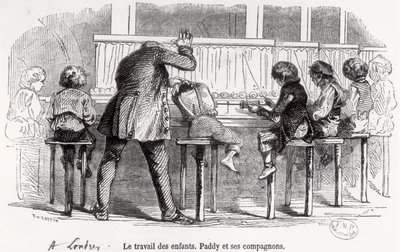 Orsókon dolgozó gyerekek Londonban, Paddy és társai, a „Le Musée des Familles”-ből, 1848 alkotó: Trichon