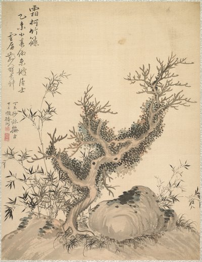 Frosted Branches and Dwarf Bamboo, 1847. alkotó: Tsubaki Chinzan