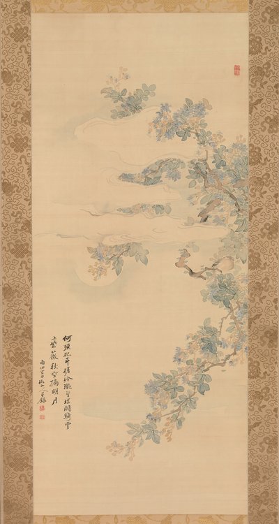 Kismadár krepp mirtusz ágon, 19. század. alkotó: Tsubaki Chinzan