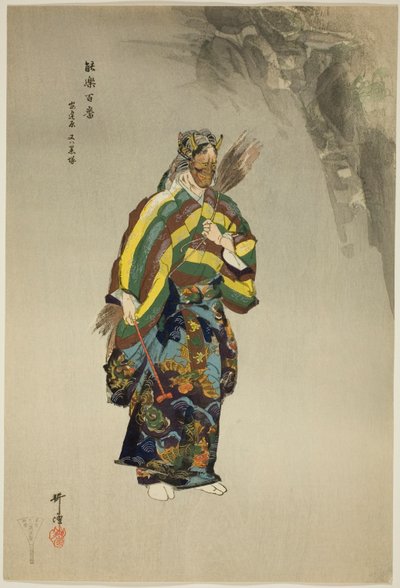 Adachiga Hara, a "One Hundred No Dramas (Nogaku hyakuban)" sorozatból. alkotó: Tsukioka Kogyo