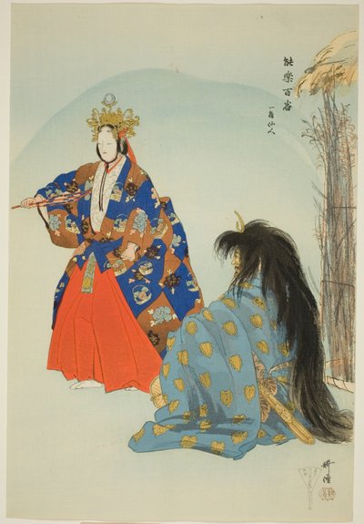 Ikkaku Sennin, a "Száz dráma nélkül (Nogaku hyakuban)" sorozatból. alkotó: Tsukioka Kogyo