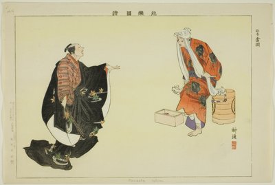 Kanaoka (Kyogen), a "Pictures of No Performances (Nogaku Zue)" sorozatból alkotó: Tsukioka Kogyo