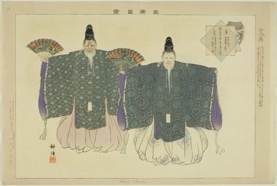 Nimin Okina, a "Pictures of No Performances (Nogaku Zue)" sorozatból alkotó: Tsukioka Kogyo
