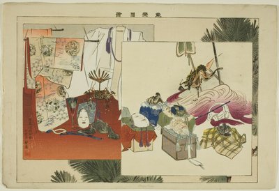 Tulajdonságok a "Pictures of No Performances (Nogaku Zue)" sorozatból alkotó: Tsukioka Kogyo