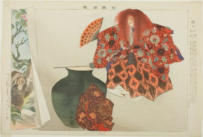 Shojo, a "Pictures of No Performances (Nogaku Zue)" sorozatból alkotó: Tsukioka Kogyo