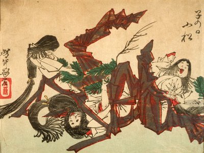 Ziehen von Kieferntrieben am Tag der Ratte alkotó: Tsukioka Yoshitoshi